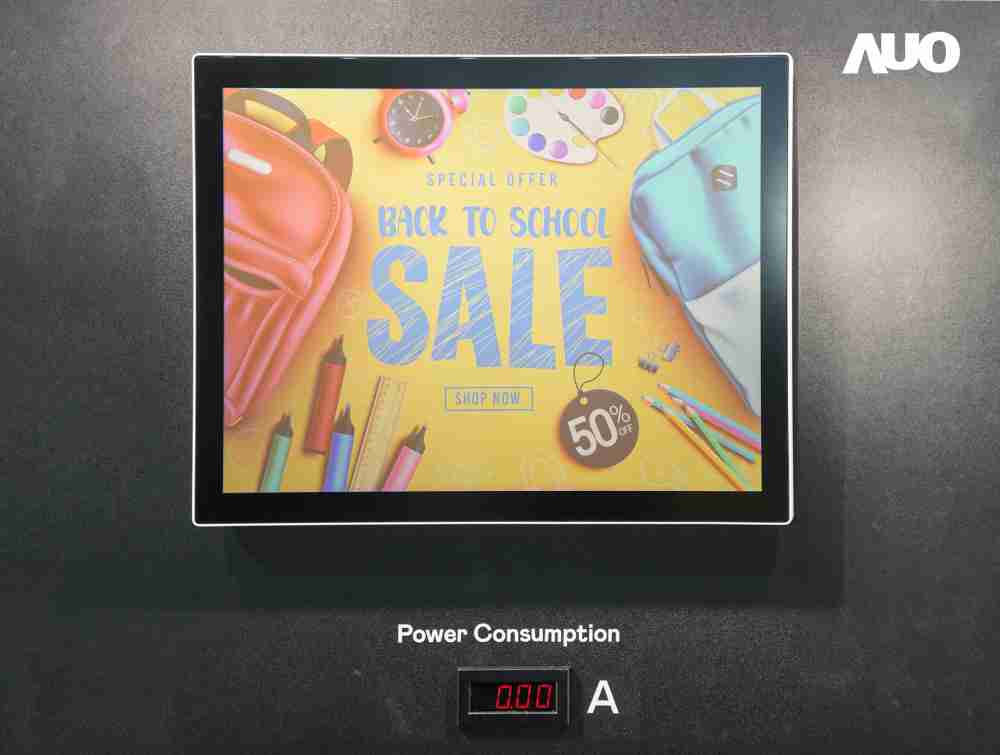 2468BET展示胆固醇液晶超低耗能户外全彩显示器，，，ChLC（胆固醇液晶）以双稳态技术使静态显示零功耗，，，具省电、、高彩度、、、、环保的特性，，，，还整合软硬件系统解决方案，，，可透过单一云端平台管理